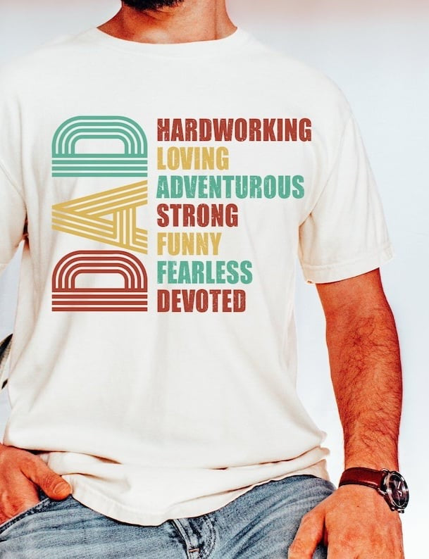 Dad hardworking loving adventurous 29330 DTF transfer