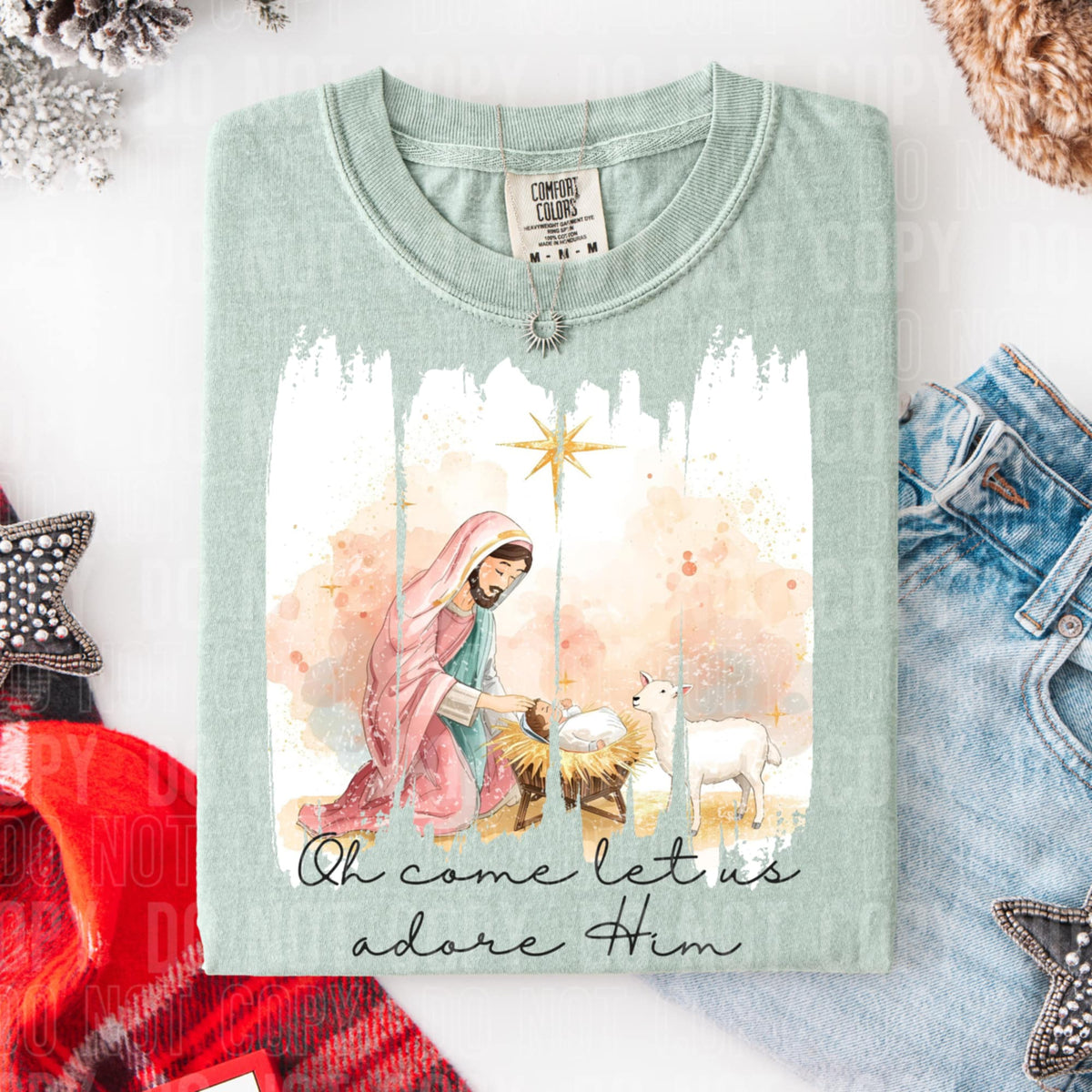 Let us adore him brushstrokes (SBB) DTF Transfer