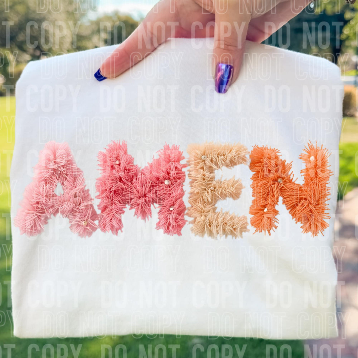 Faux Yarn Amen (SBB) DTF Transfer