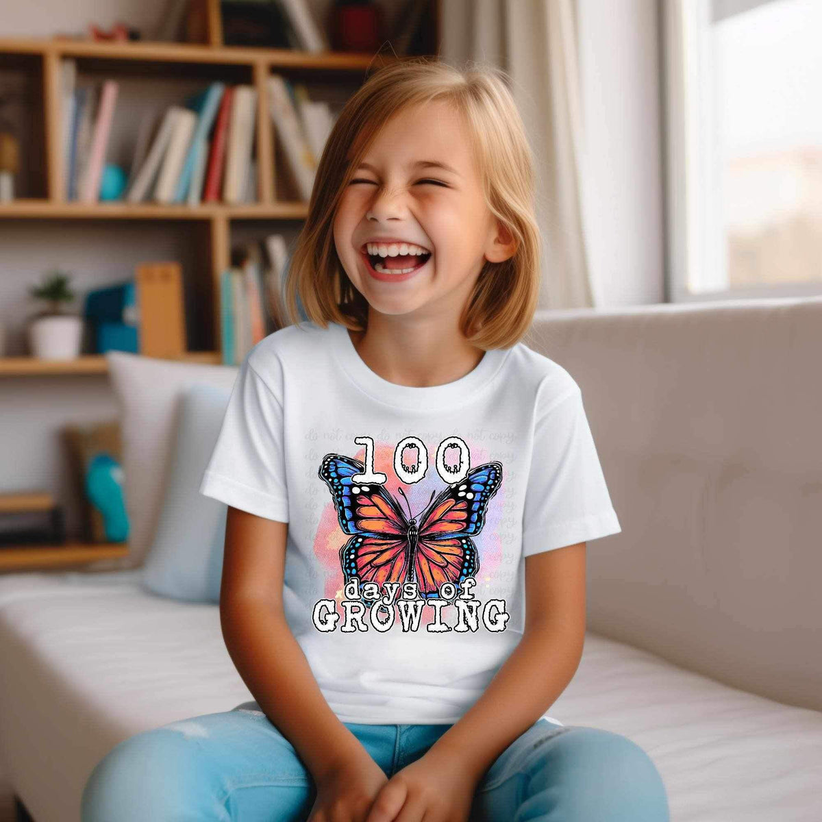 100 days of growing butterfly 20091 DTF Transfer