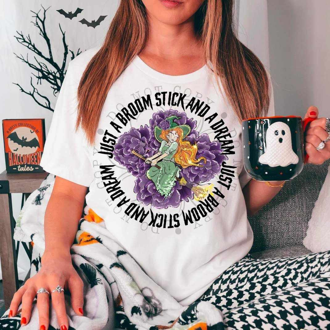Just a broomstick and a dream circle (DDD) 39744 DTF transfer