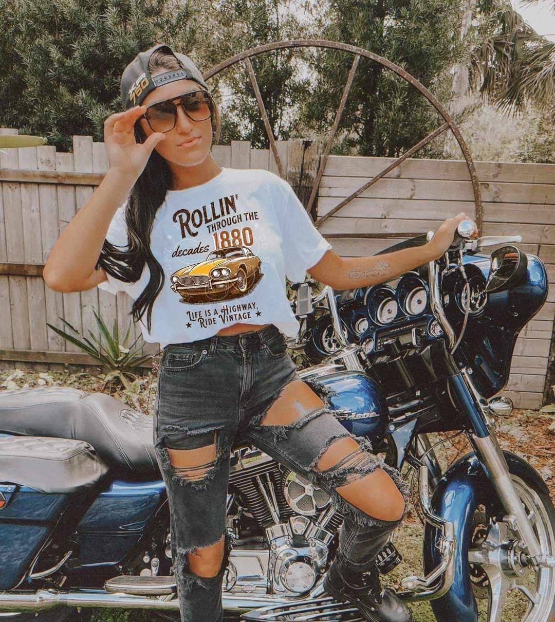 Rollin through the decades life is a highway ride vintage (LYTTLE) 29366 DTF transfer