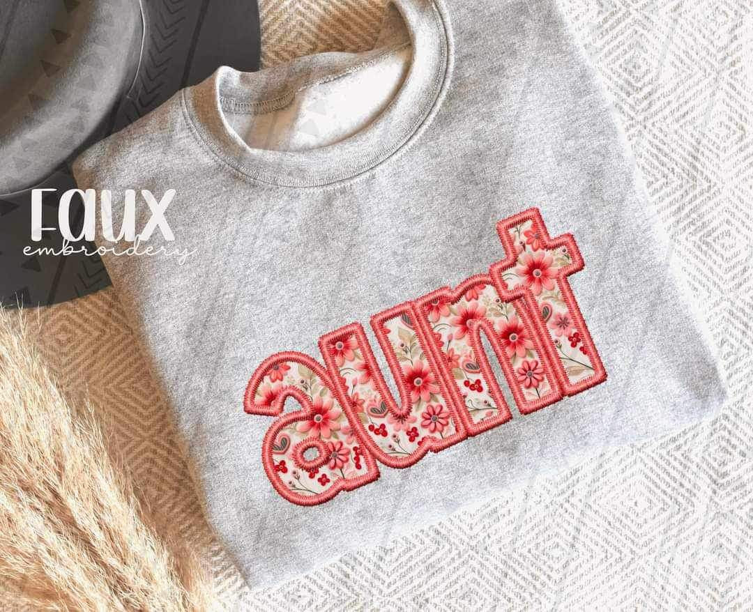 aunt pink embroidery 20128 DTF Transfer