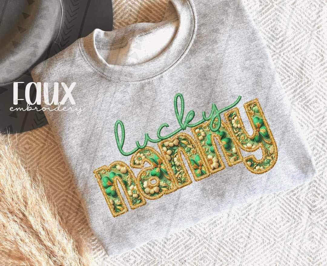 Lucky nanny green embroidery 20124 DTF Transfer