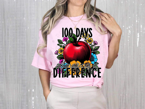 100 days of making a difference apple 20138 DTF Transer