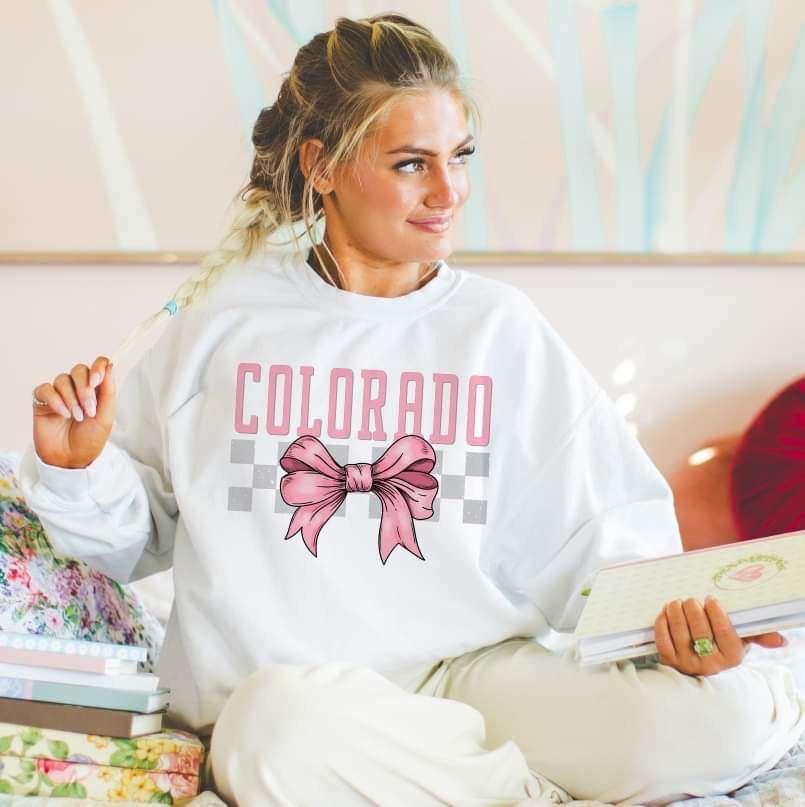 Colorado pink font and bow (S&G) 29503 DTF transfer