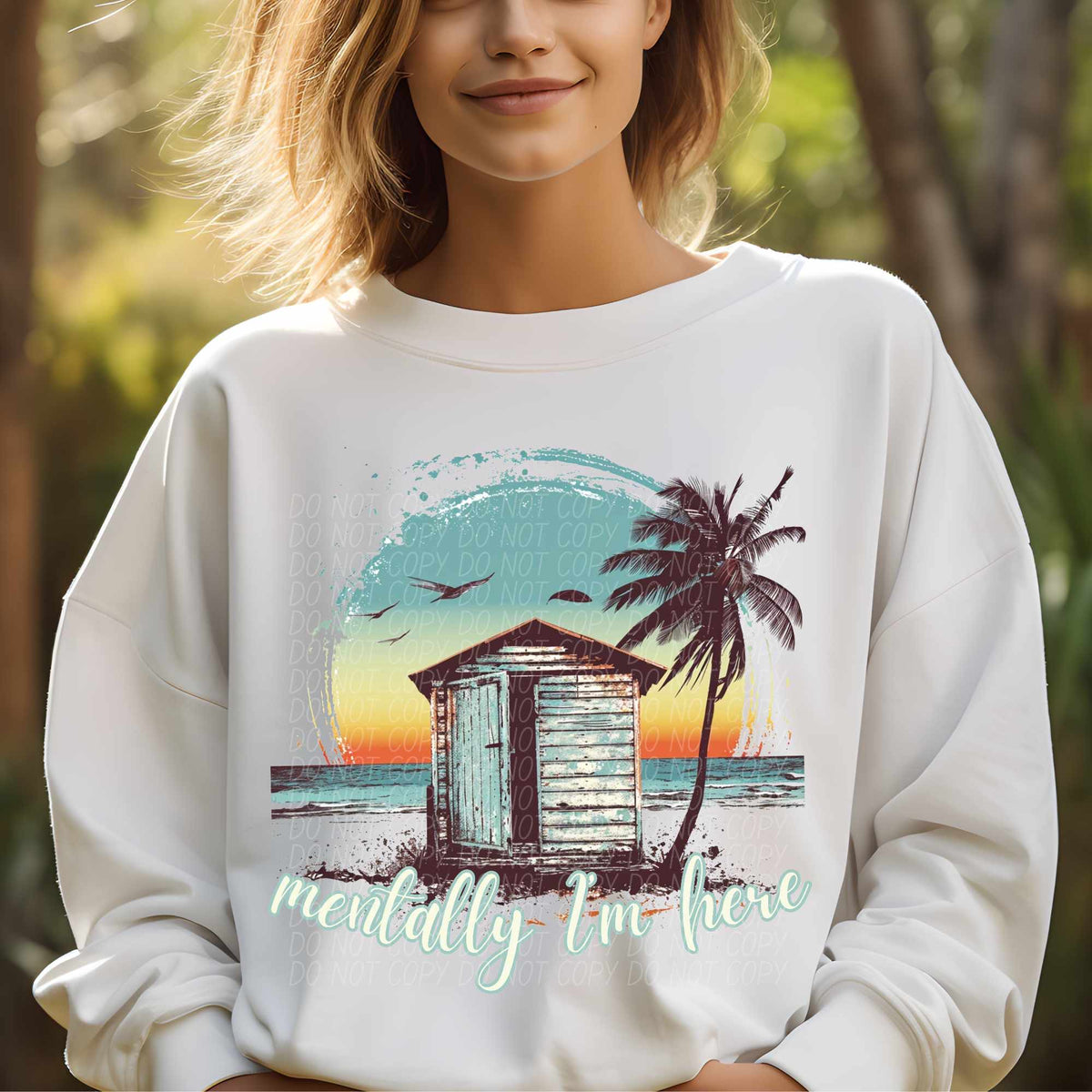 Mentally I’m here beach (CITY) 39800 DTF transfer