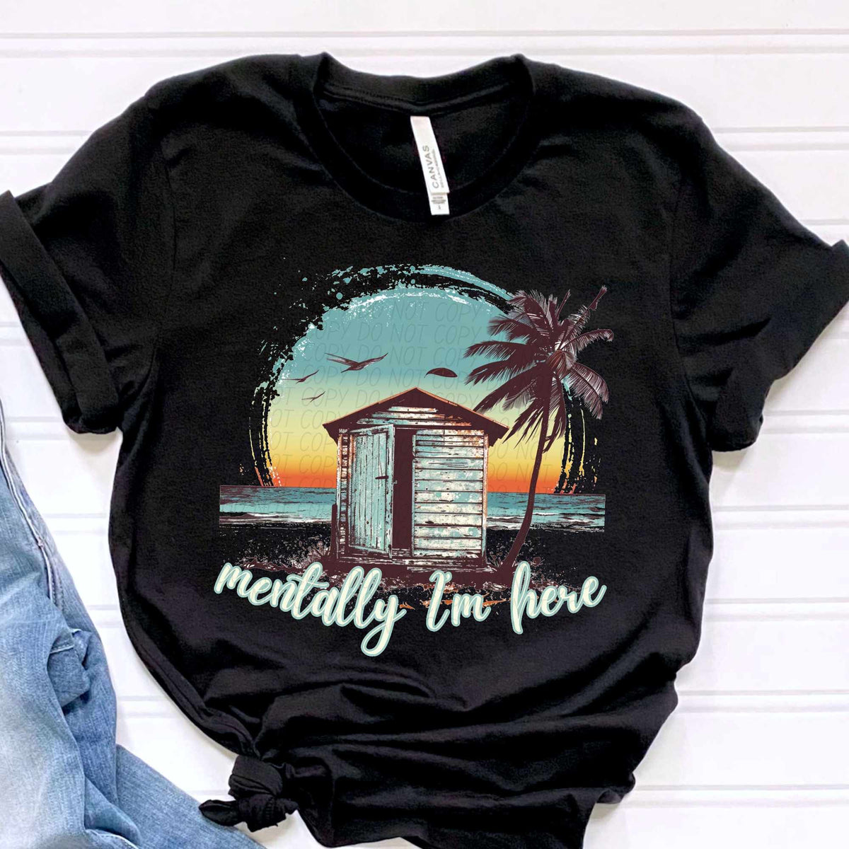 Mentally I’m here beach (CITY) 39800 DTF transfer