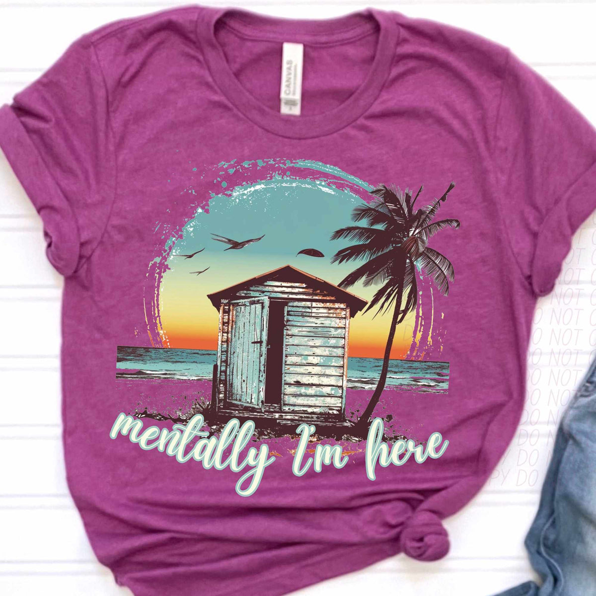 Mentally I’m here beach (CITY) 39800 DTF transfer