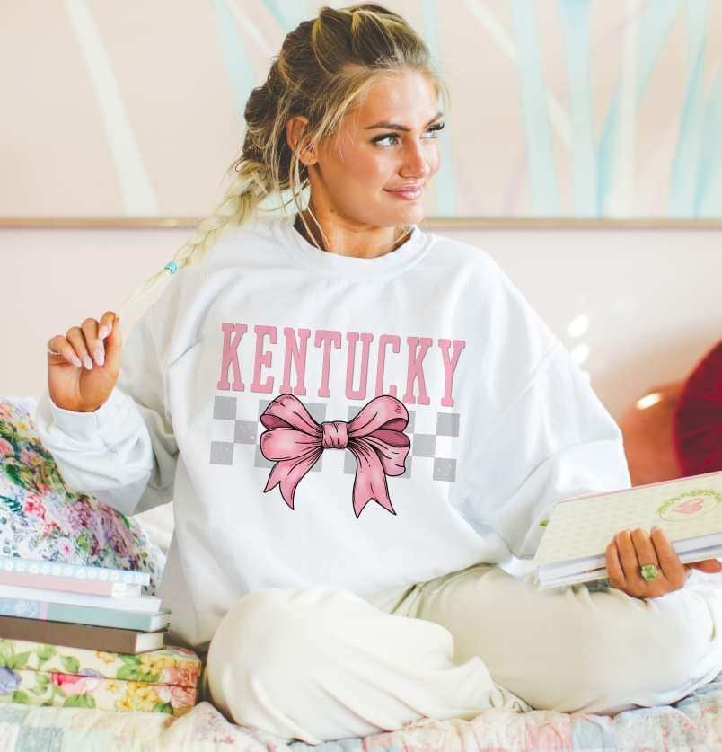 Kentucky pink font and bow (S&G) 29492 DTF transfer