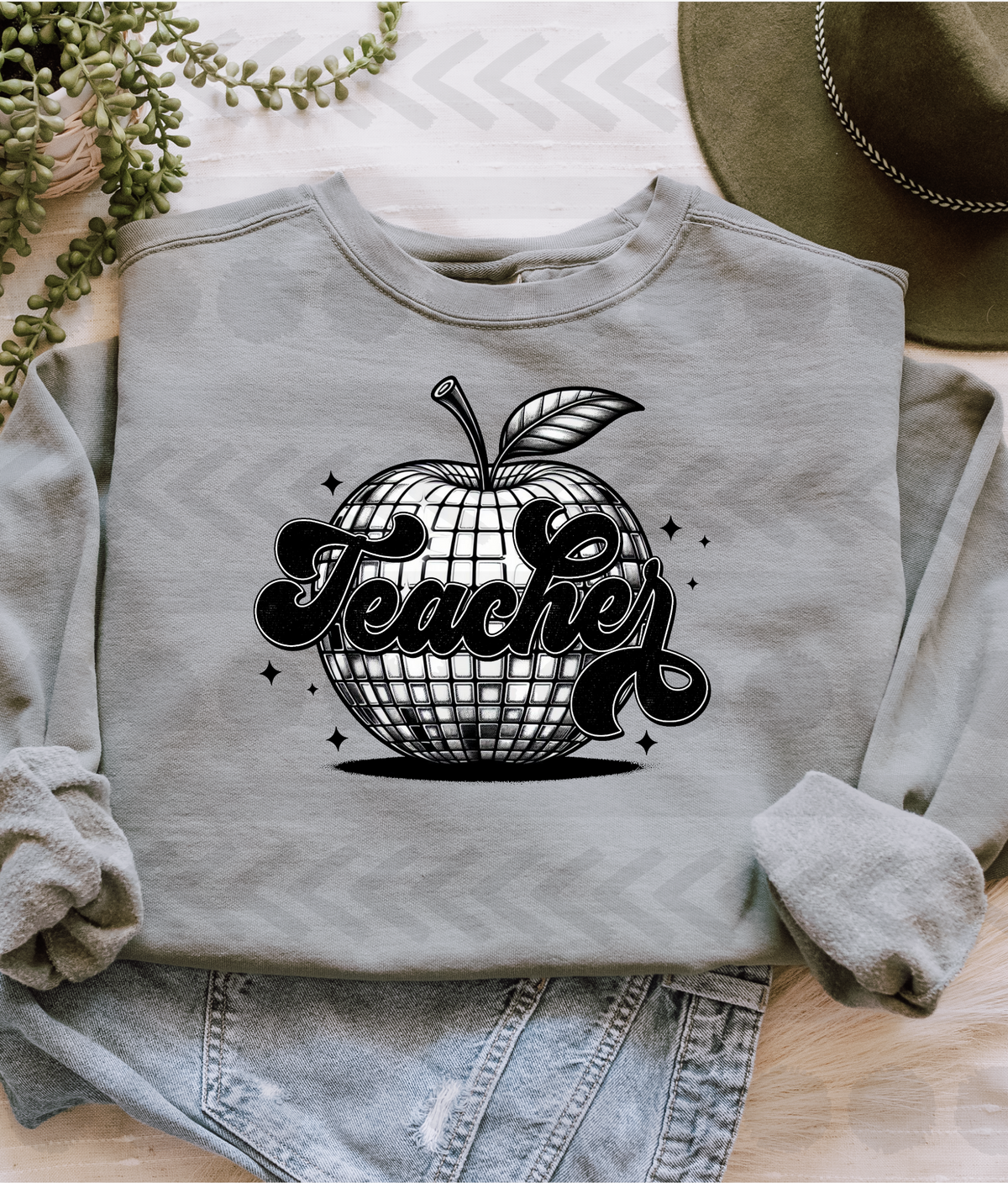 Teacher disco apple 13625 DTF transfer