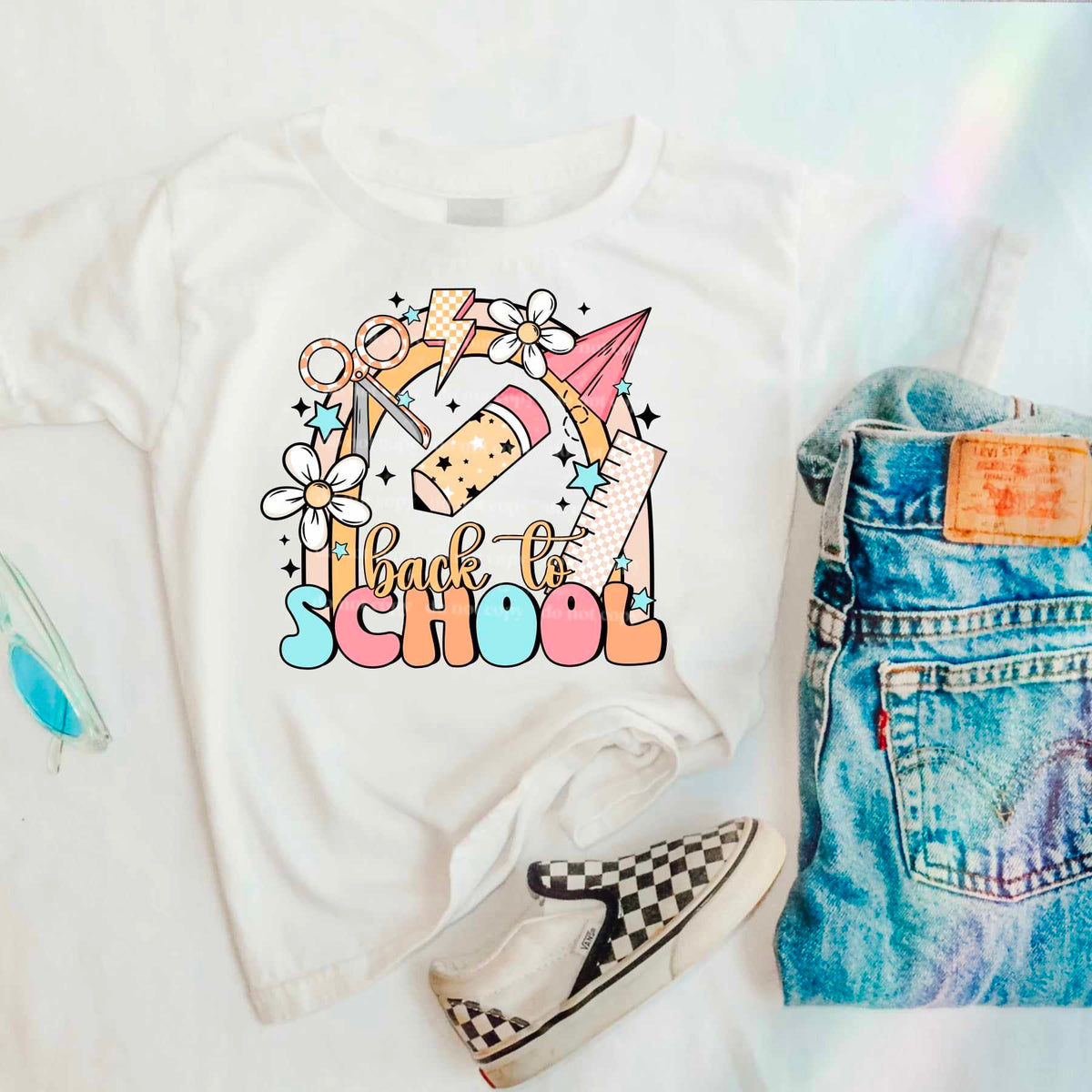 Back to school rainbow GIRL (CSC) 39847 DTF transfer