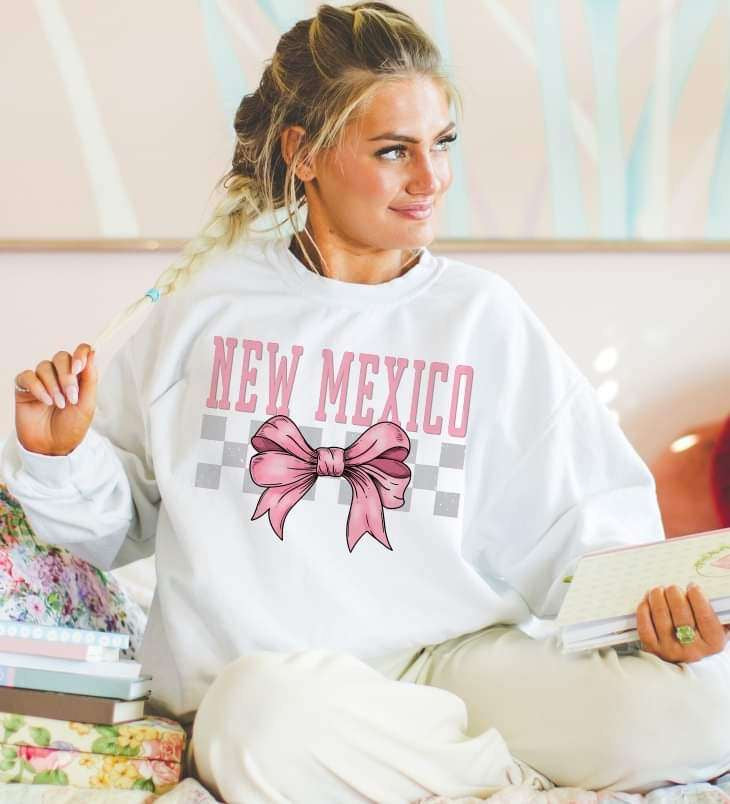 New Mexico pink font and bow (S&G) 29478 DTF transfer