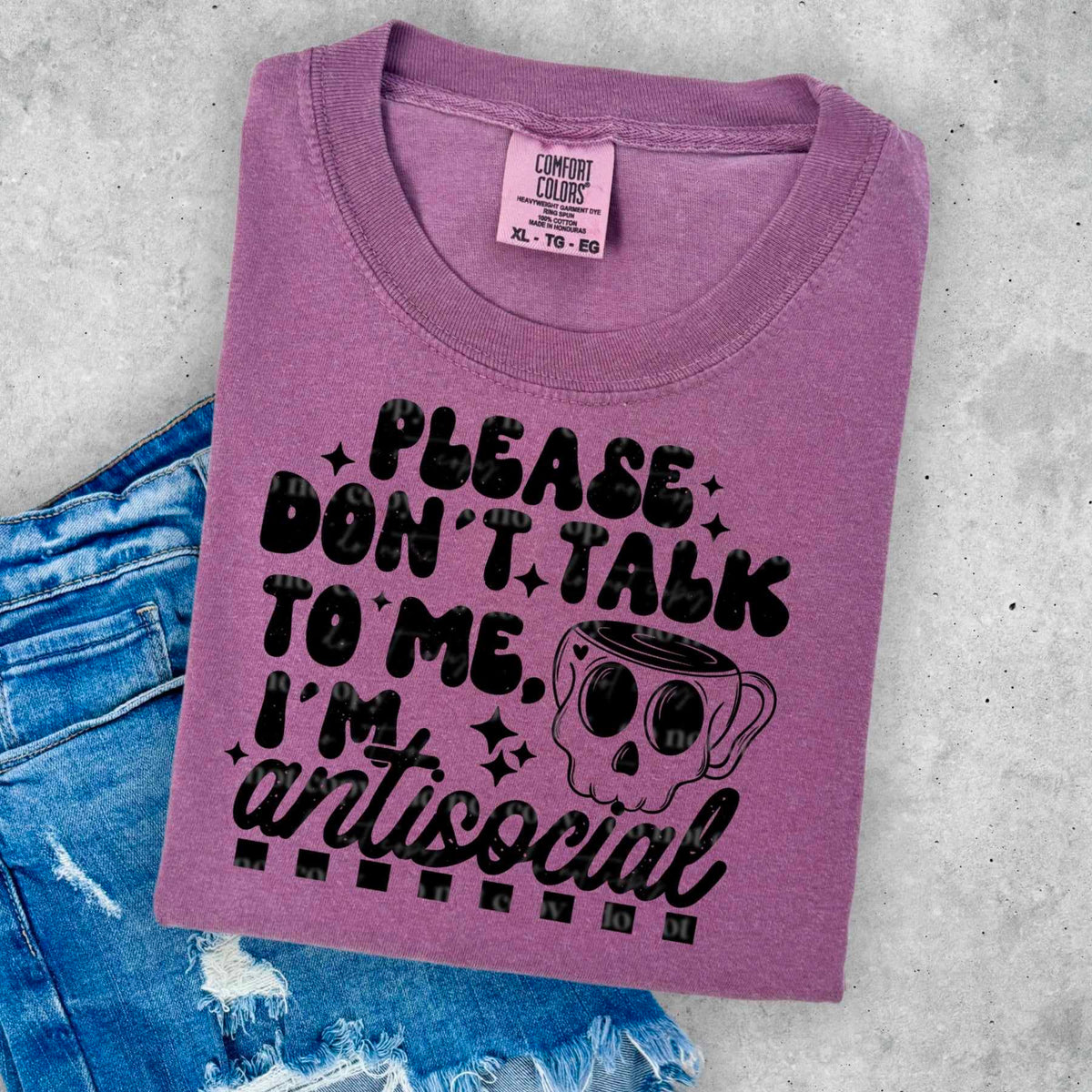 Please don’t talk to me I’m antisocial BLACK (CSC) 39840 DTF transfer