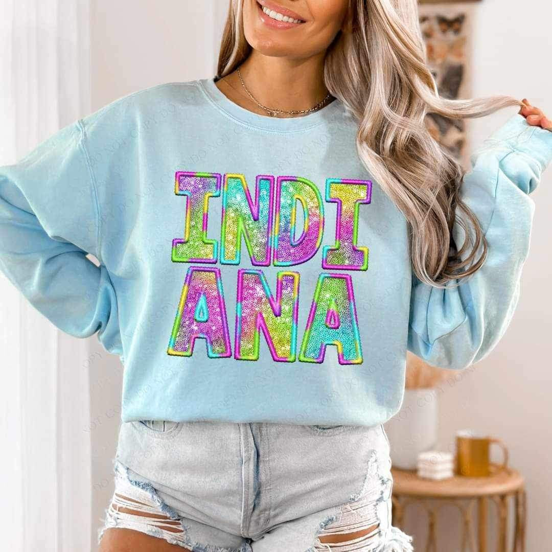 Indiana sequin tye die 20184 DTF transfer