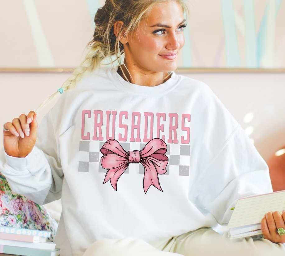 Crusaders pink font and bow (S&G) 29452 DTF transfer