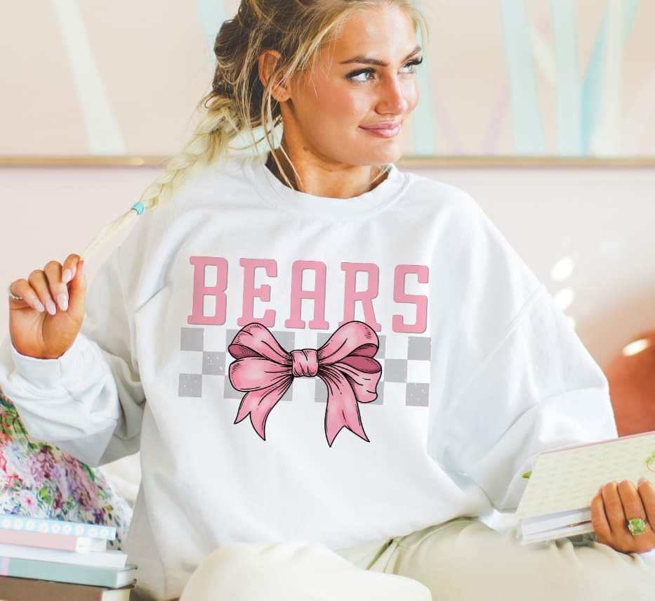 Bears pink font and bow (S&G) 29449 DTF transfer