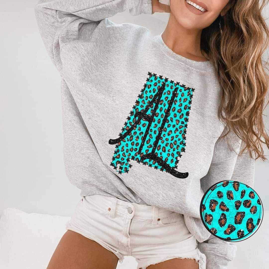 AL blue leopard 20172 DTF transfer