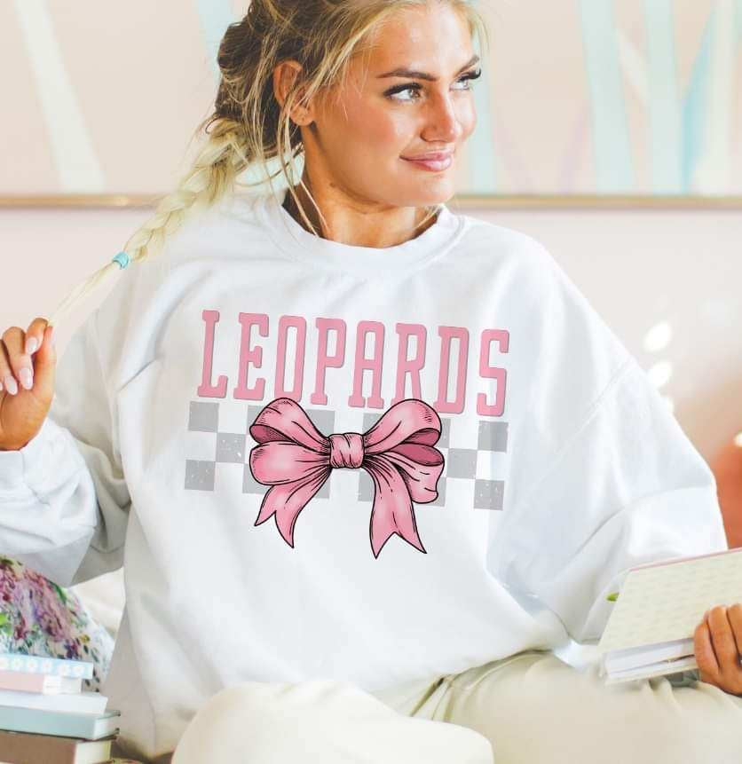 Leopards pink font and bow (S&G) 29443 DTF transfer