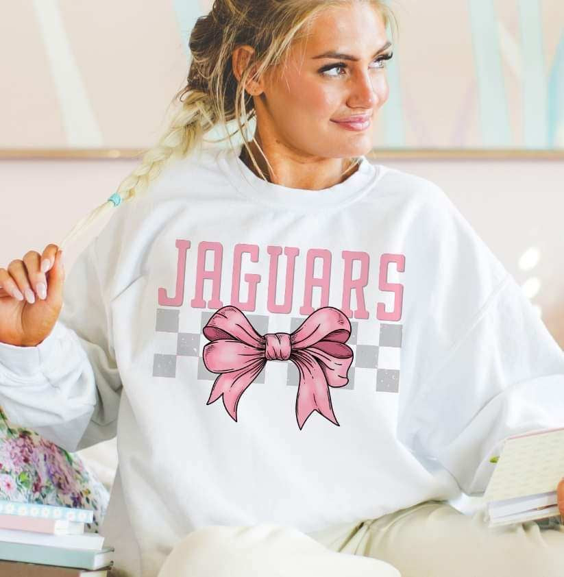 Jaguars pink font and bow (S&G) 29442 DTF transfers