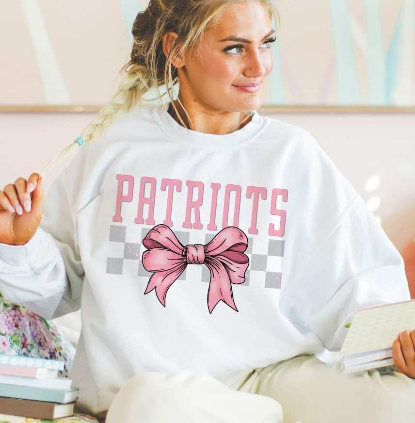 Patriots pink font and bow (S&G) 29438 DTF transfer