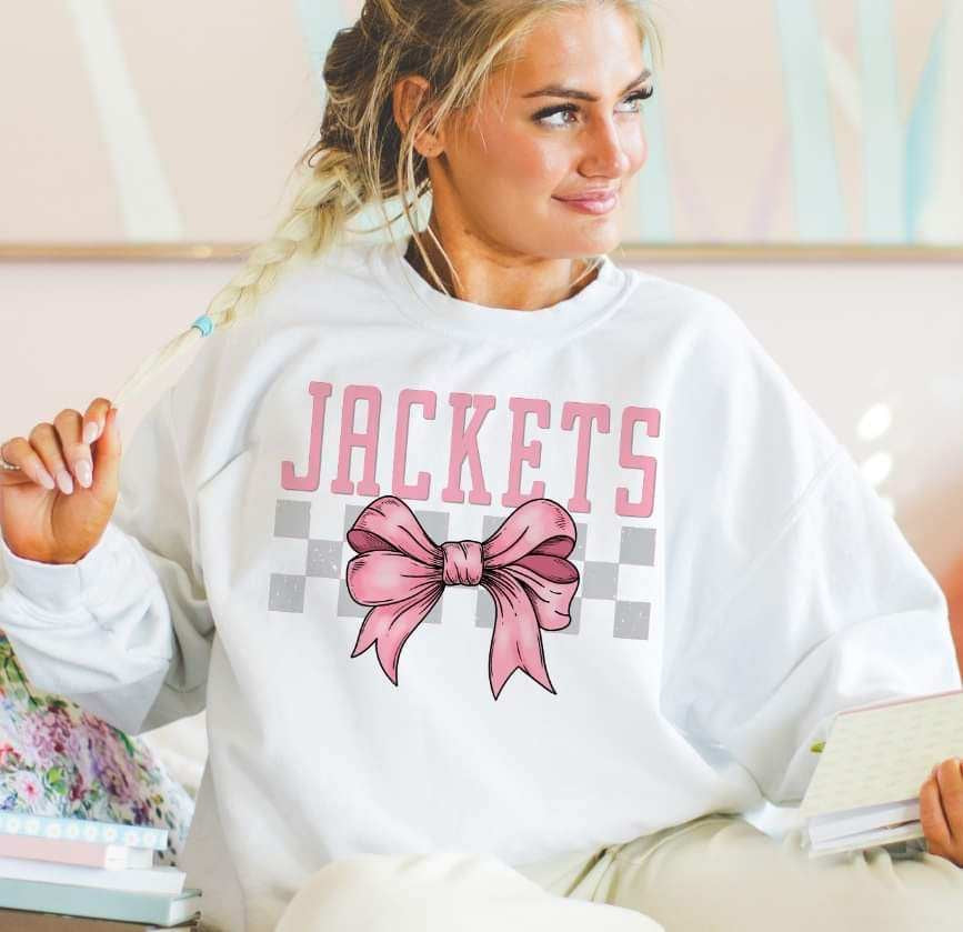 jackets pink font and bow (S&G) 29424 DTF transfer