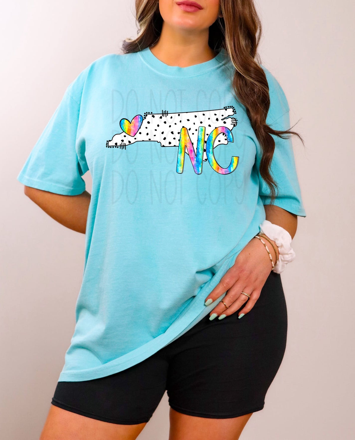 NC dotted with rainbow font 29560 DTF transfer