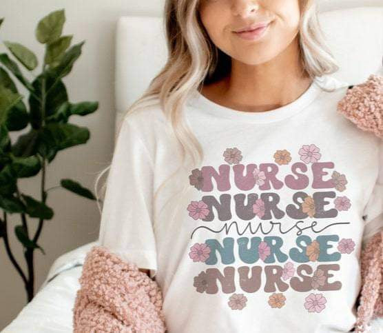 Nurse stacked muted colors 20264 DTF transfer