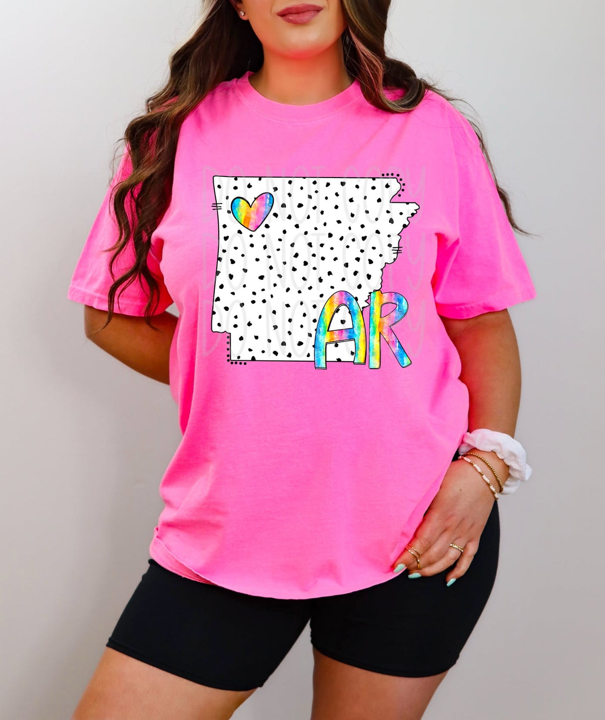 AR dotted with rainbow font 29553 DTF transfer