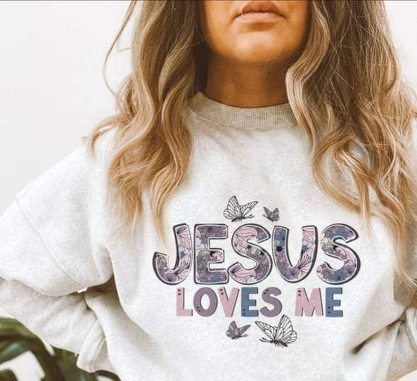 Jesus loves me butterflies 20248 DTF transfer
