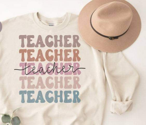 Teacher stacked muted 20258 DTF transfer