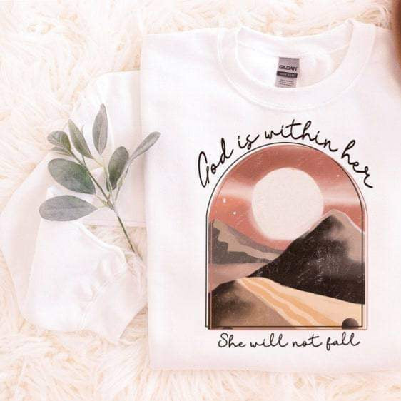 God is within her mountains 20243 DTF transfer