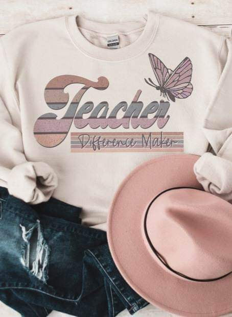 Teacher difference maker muted colors 20242 DTF transfer