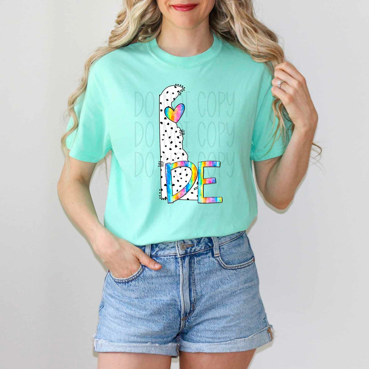 DE dotted with rainbow font 29539 DTF transfer
