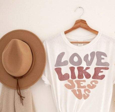 Love like jesus heart 20240 DTF transfer