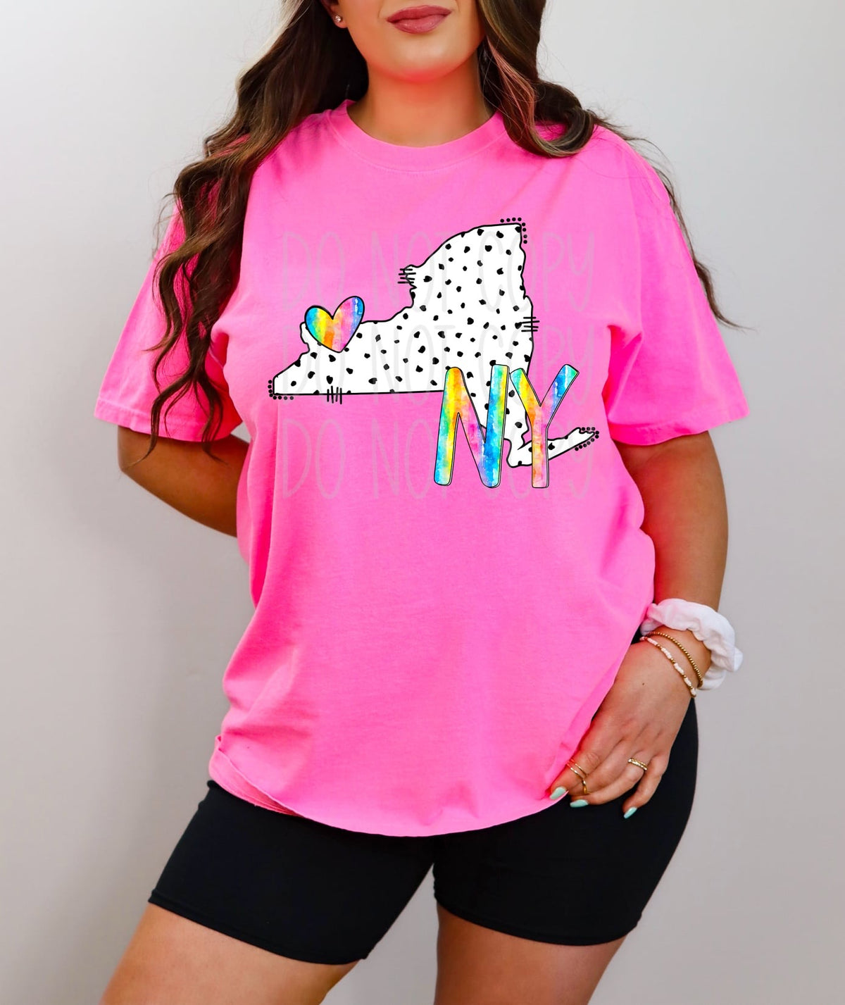 NY dotted with rainbow font 29535 DTF transfer