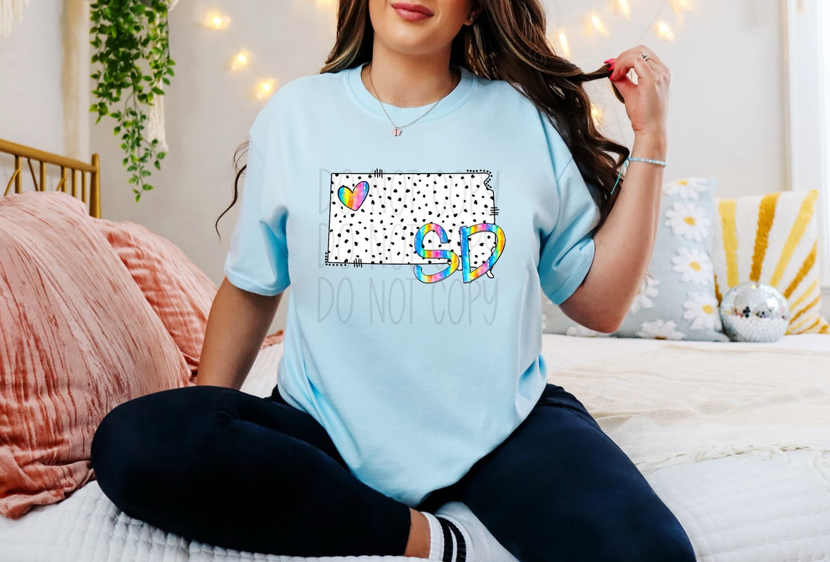 SD dotted with rainbow font 29531 DTF transfer