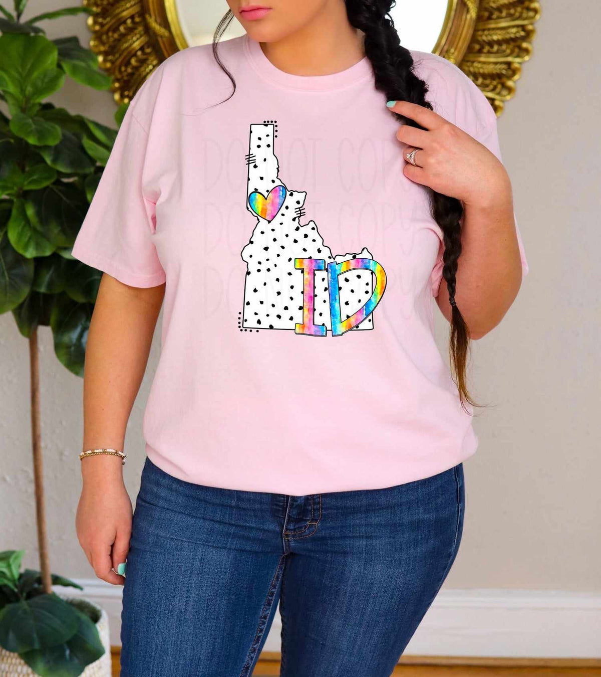 ID dotted with rainbow font 29526 DTF transfer