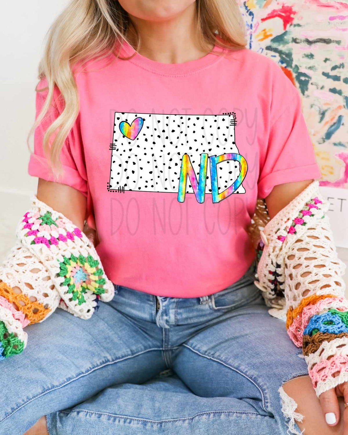 ND dotted with rainbow font 29522 DTF transfer