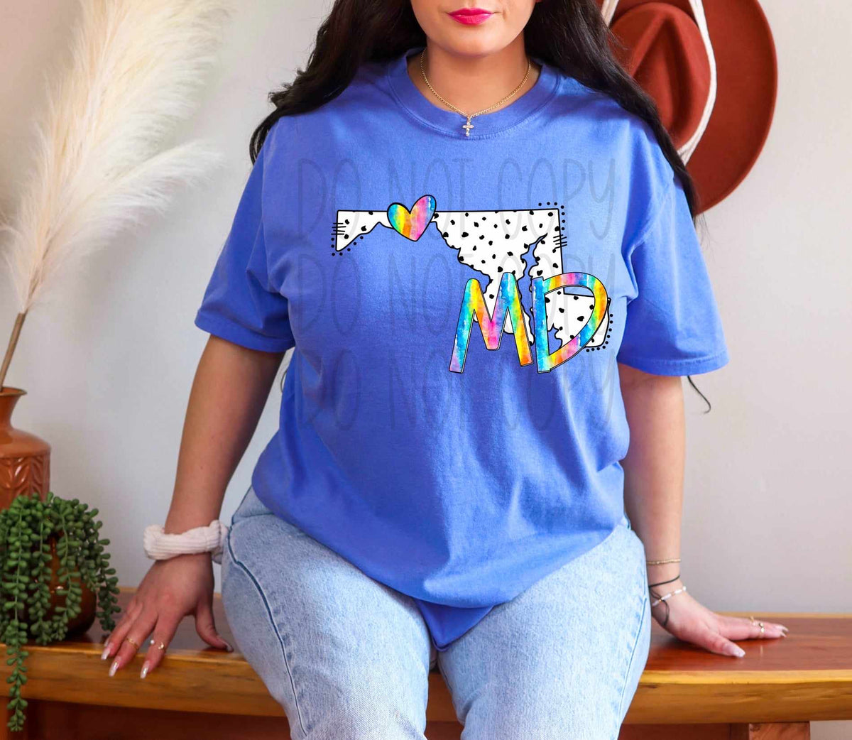 Md dotted with rainbow font 29517 DTF transfer