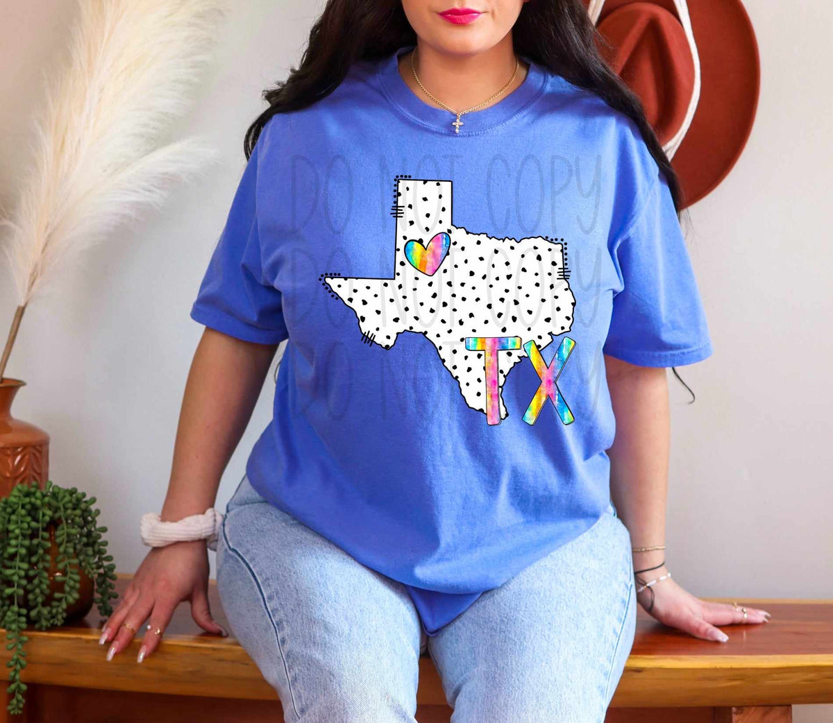 Tx dotted with rainbow font 29516 DTF transfer