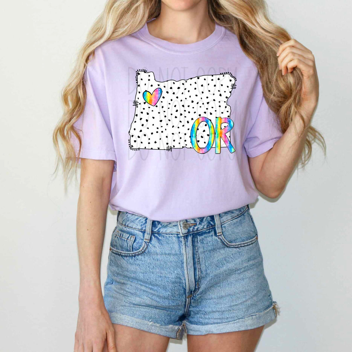OR dotted with rainbow font 29511 DTF transfer
