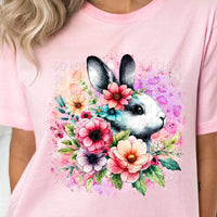 Bunny with colorful flowers 20296 DTF transfer