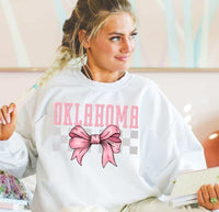 Oklahoma pink font and bow (S&G) 29612 DTF transfer