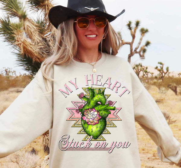 My heart stuck on you green heart 20283 DTF transfer