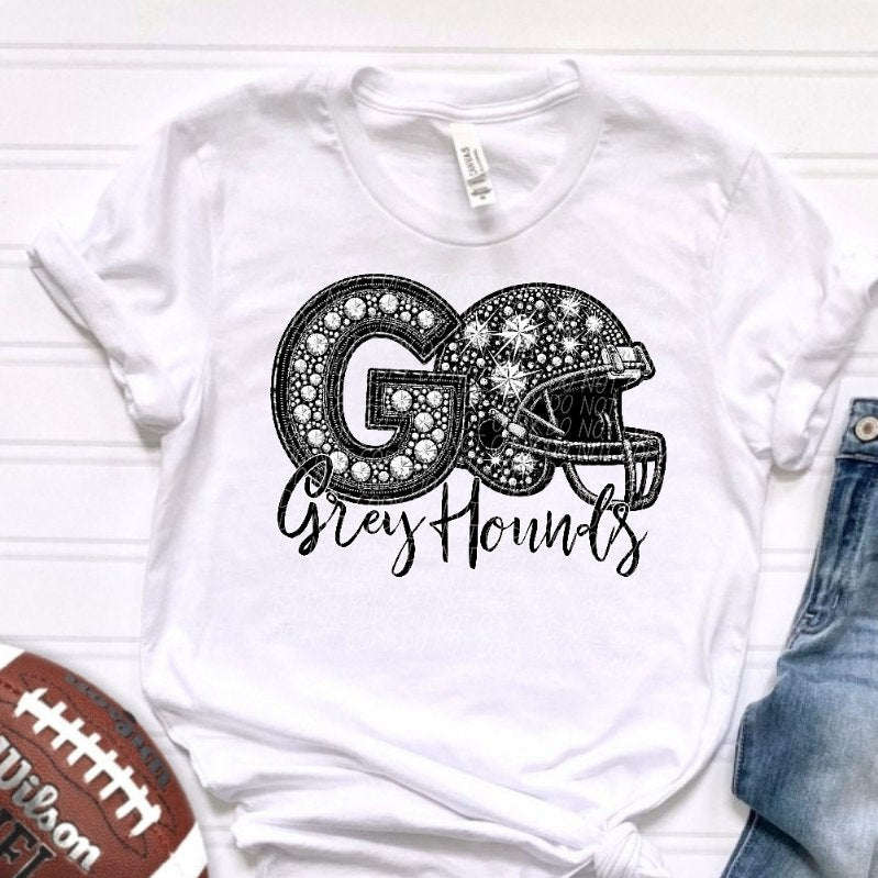 Go grey hounds rhinestones (CITY) 41103 DTF transfer