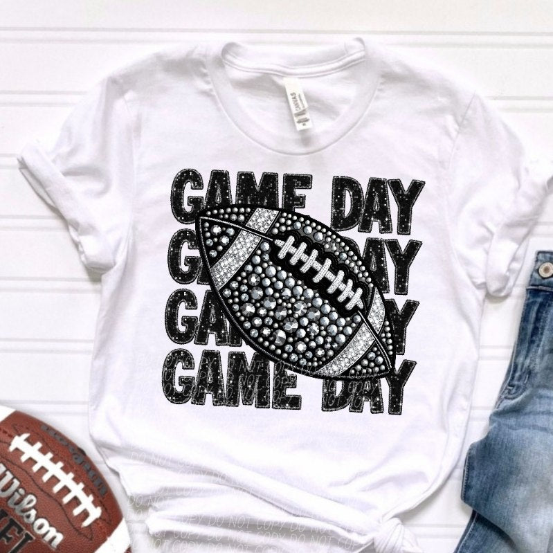 Game day stacked rhinestones (CITY) 41101 DTF transfer