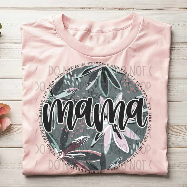 Mama circle green florals (SWD) 29636 DTF transfer