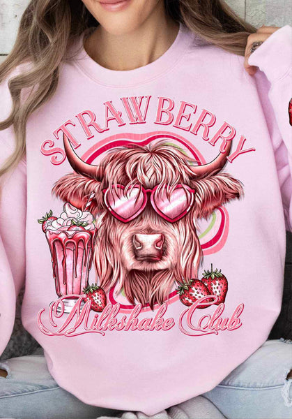 Strawberry milkshake club shaggy cow 20271 DTF transfer