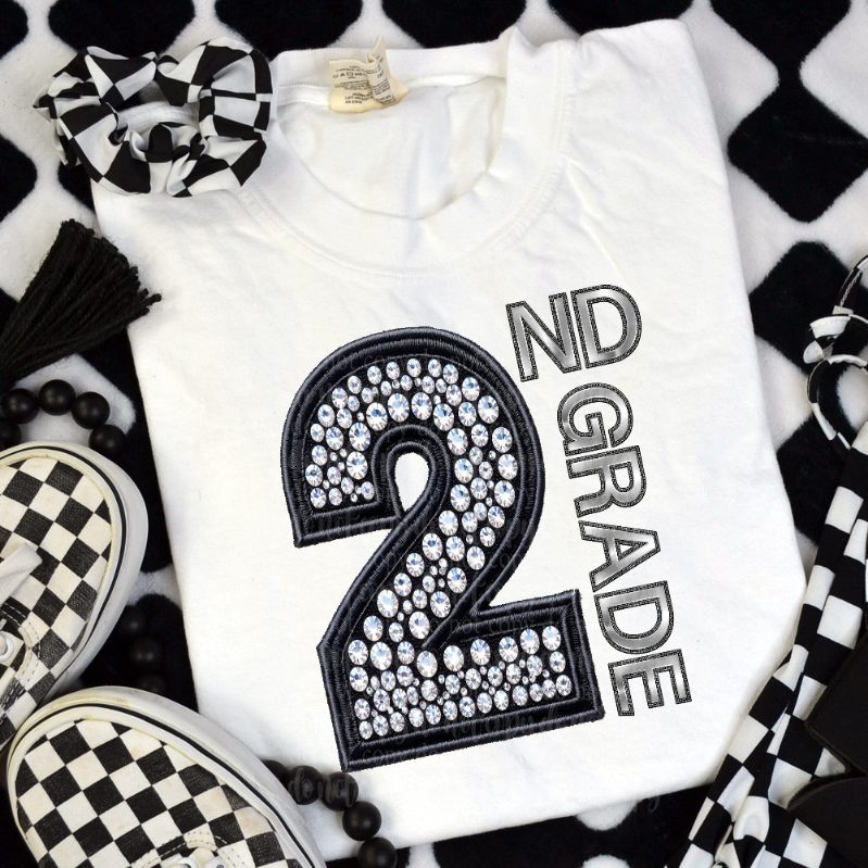 2 second grade rhinestones (TDD) 41114 DTF transfer